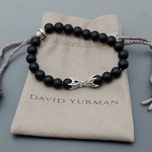 David Yurman Bead bracelet Black Diamonds size 8"